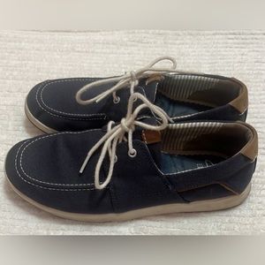 Clarks Blue Canvas Boat Shoe 26115154 mens size 8.5